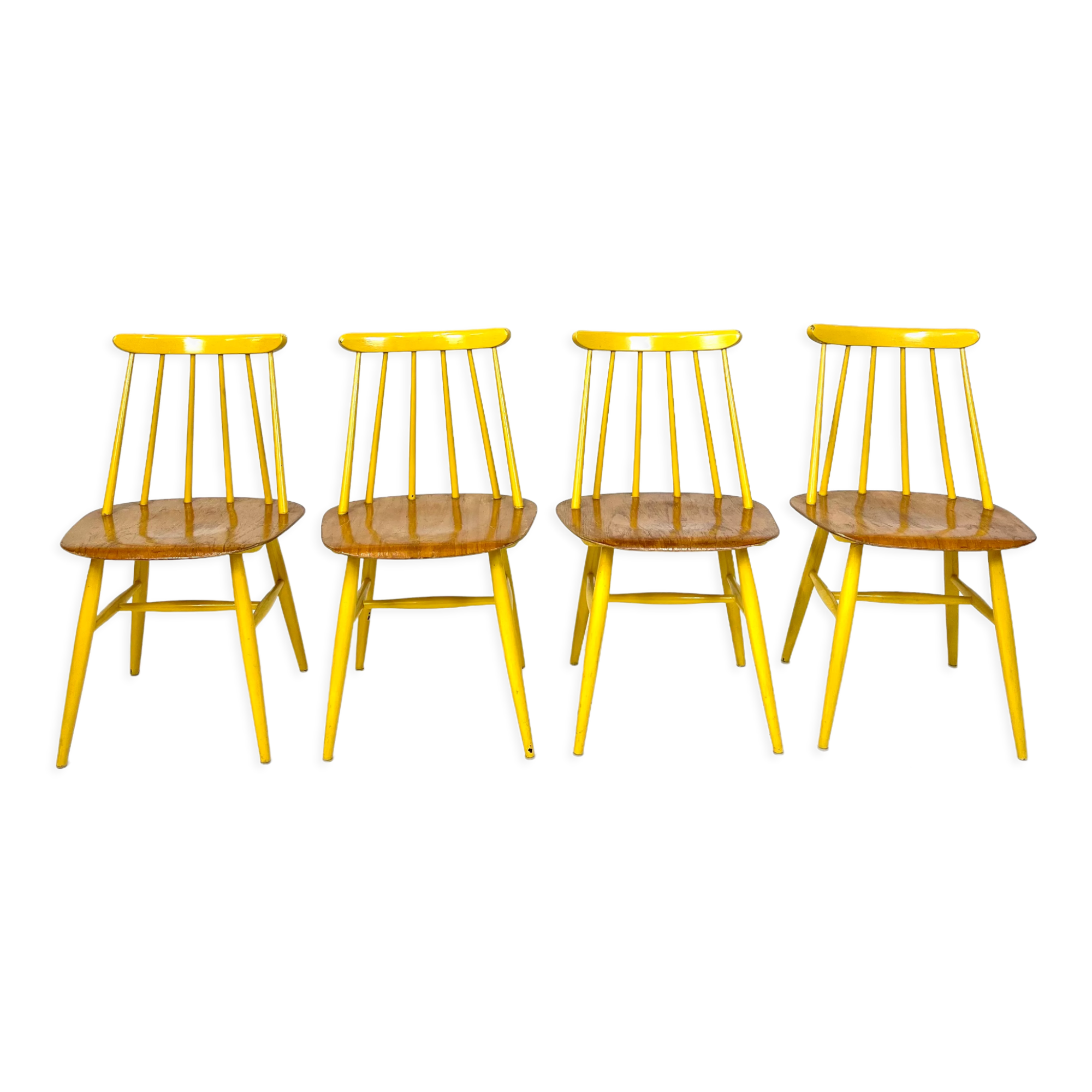 Set of 4 "Fanett" chairs Ilmari Tapiovaara Sweden 1960