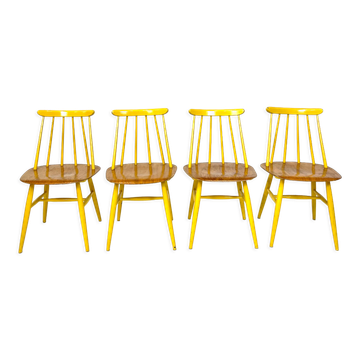 Set of 4 "Fanett" chairs Ilmari Tapiovaara Sweden 1960