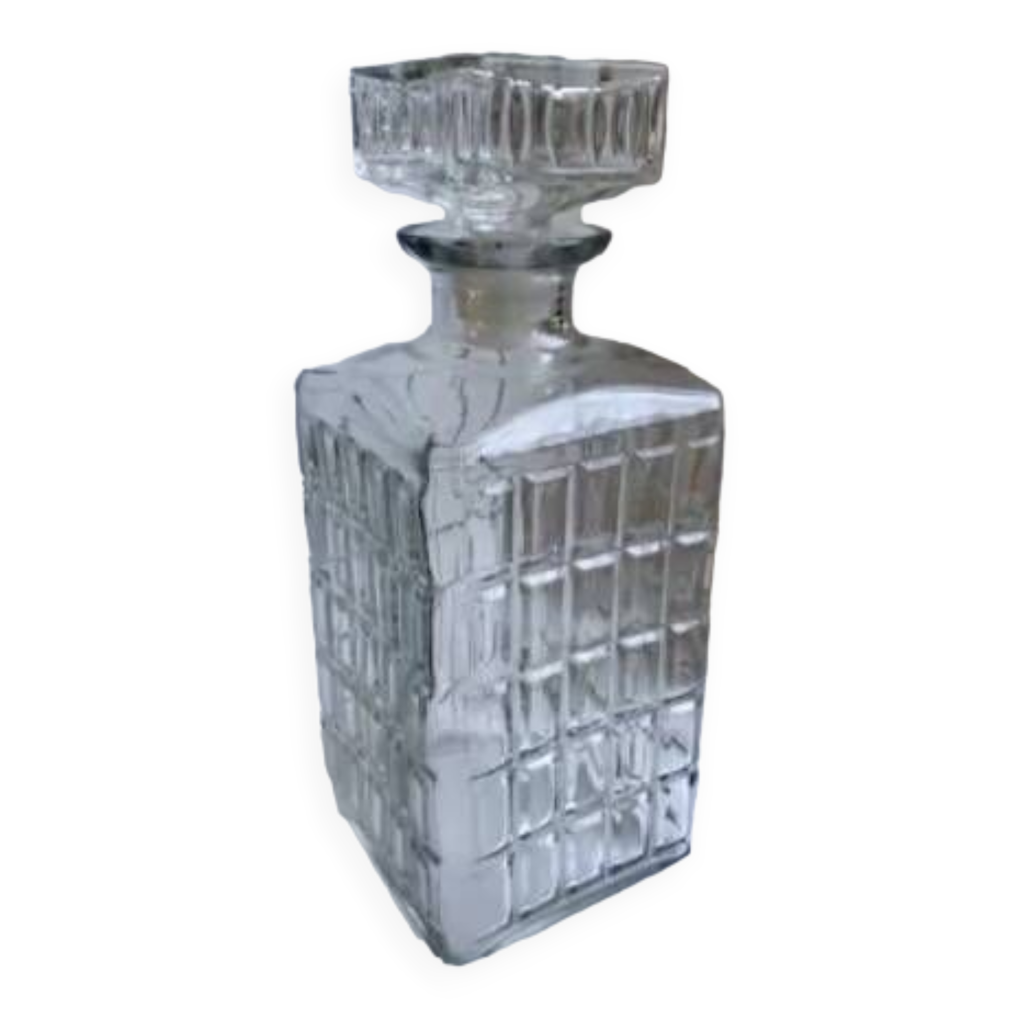 70s glass whiskey decanter