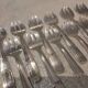 12 silver-plated oyster forks by silversmith Argit, Art Deco floral design