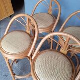 4 high bar stools in rattan vintage ep 1980