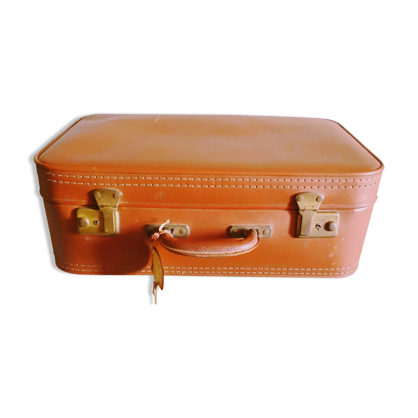 Old suitcase in vulcanized fibre