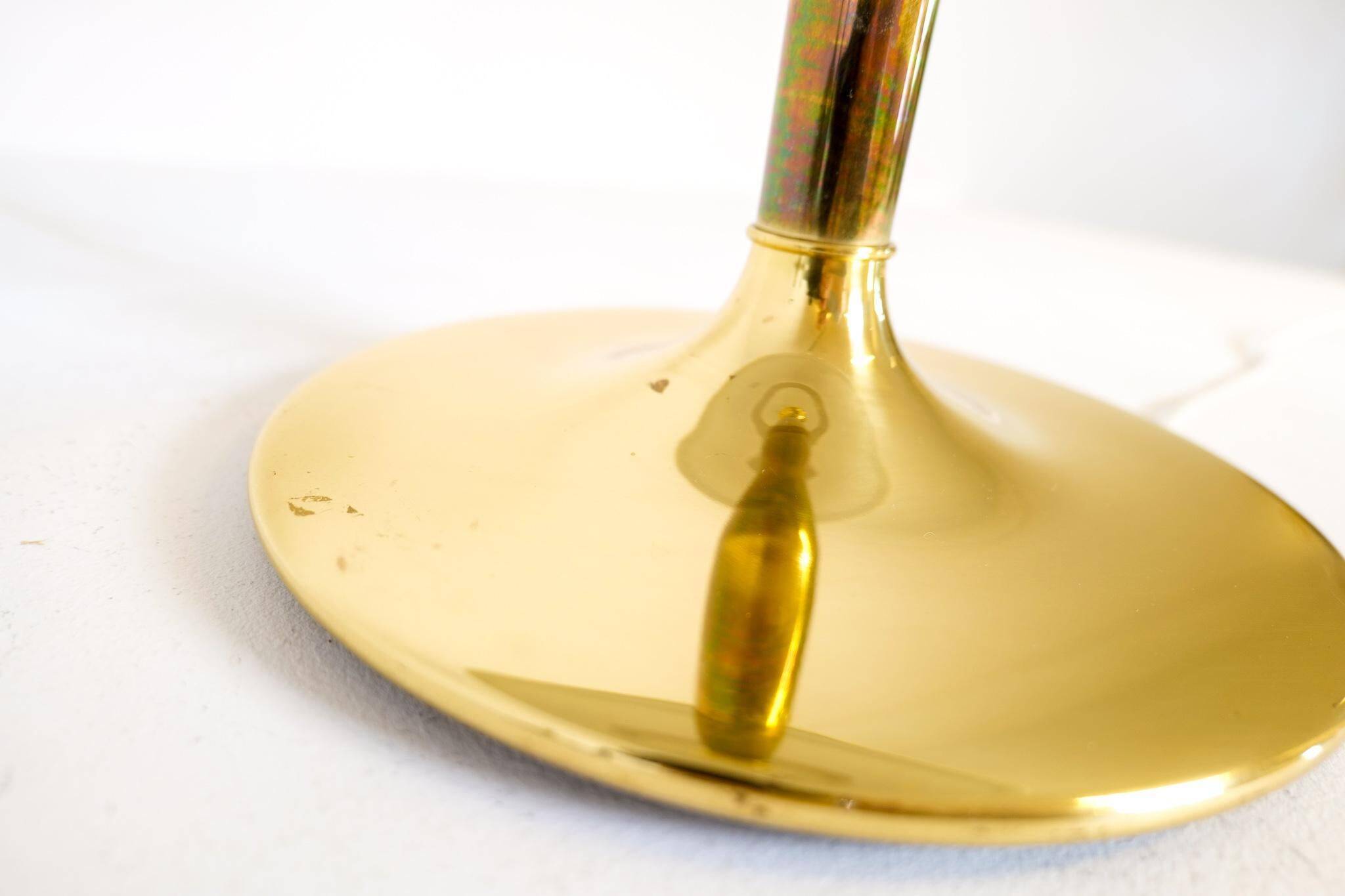 Large Space Age table lamp in brass by Fagerhults, Sweden, 1970s.