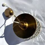 Hans-Agne Jakobsson Brass & Crystal Chandelier – Sweden, 1960s