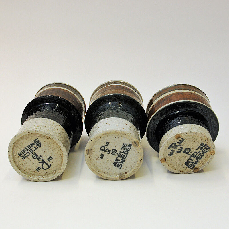 Set of three ceramic vases by Inger Persson for Rörstrand, Sweden 1960s