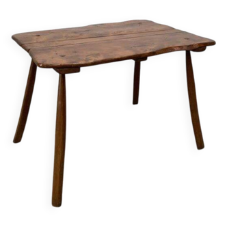 Brutalist solid wood table
