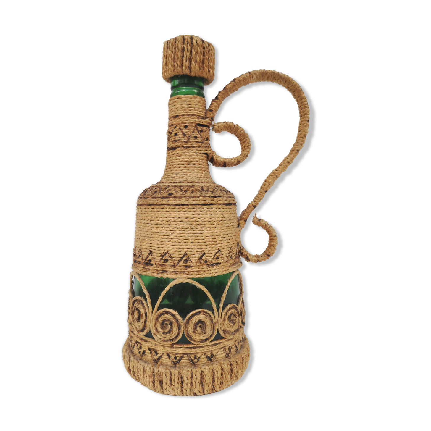 Vintage decorative rope bottle