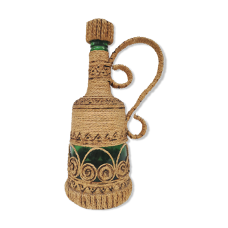 Vintage decorative rope bottle