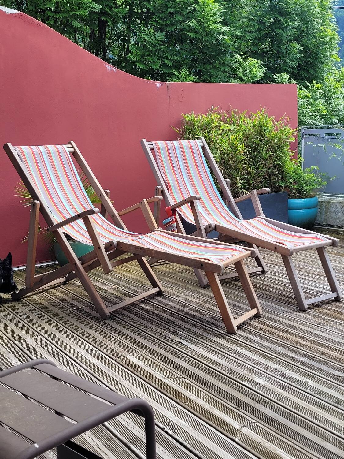 Pair of Roland Vlaemynck bayadere canvas loafers