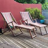 Pair of Roland Vlaemynck bayadere canvas loafers