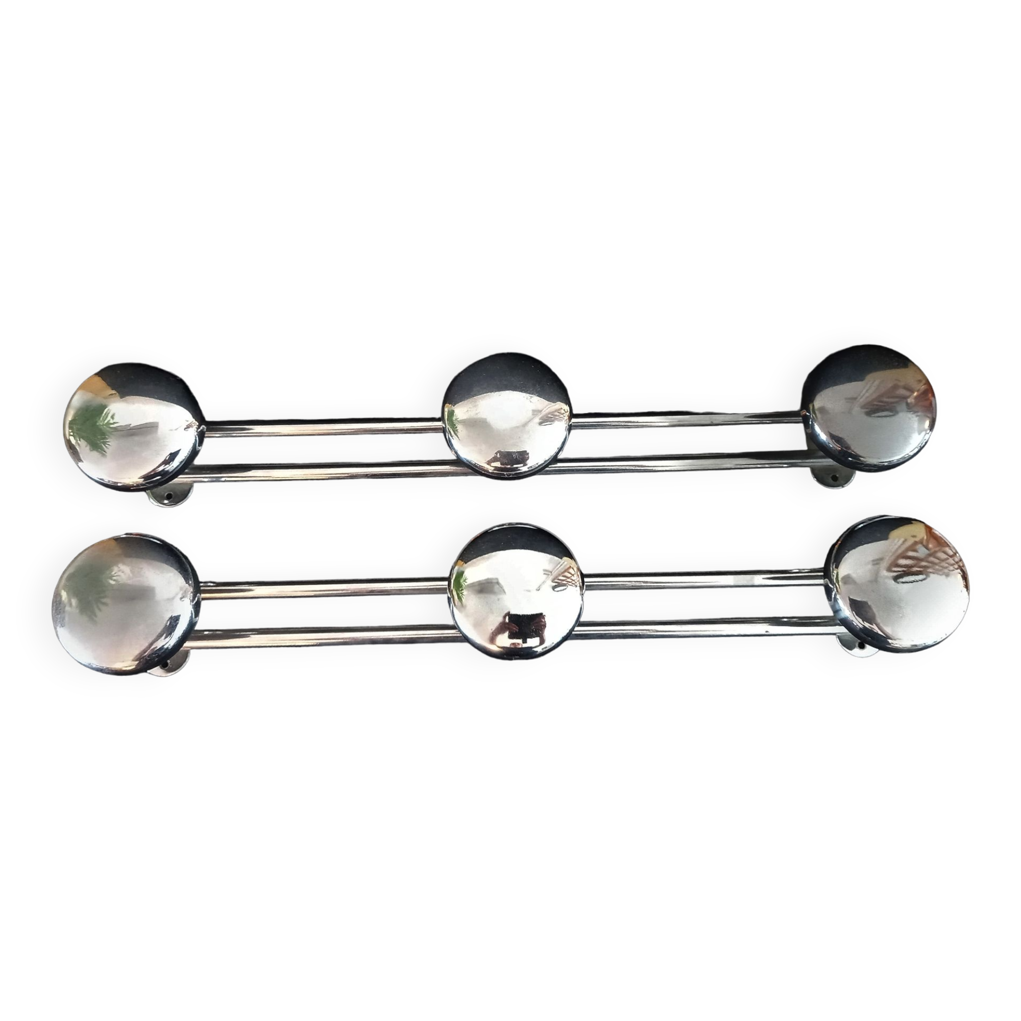 Pair of coat rack in chrome retro style