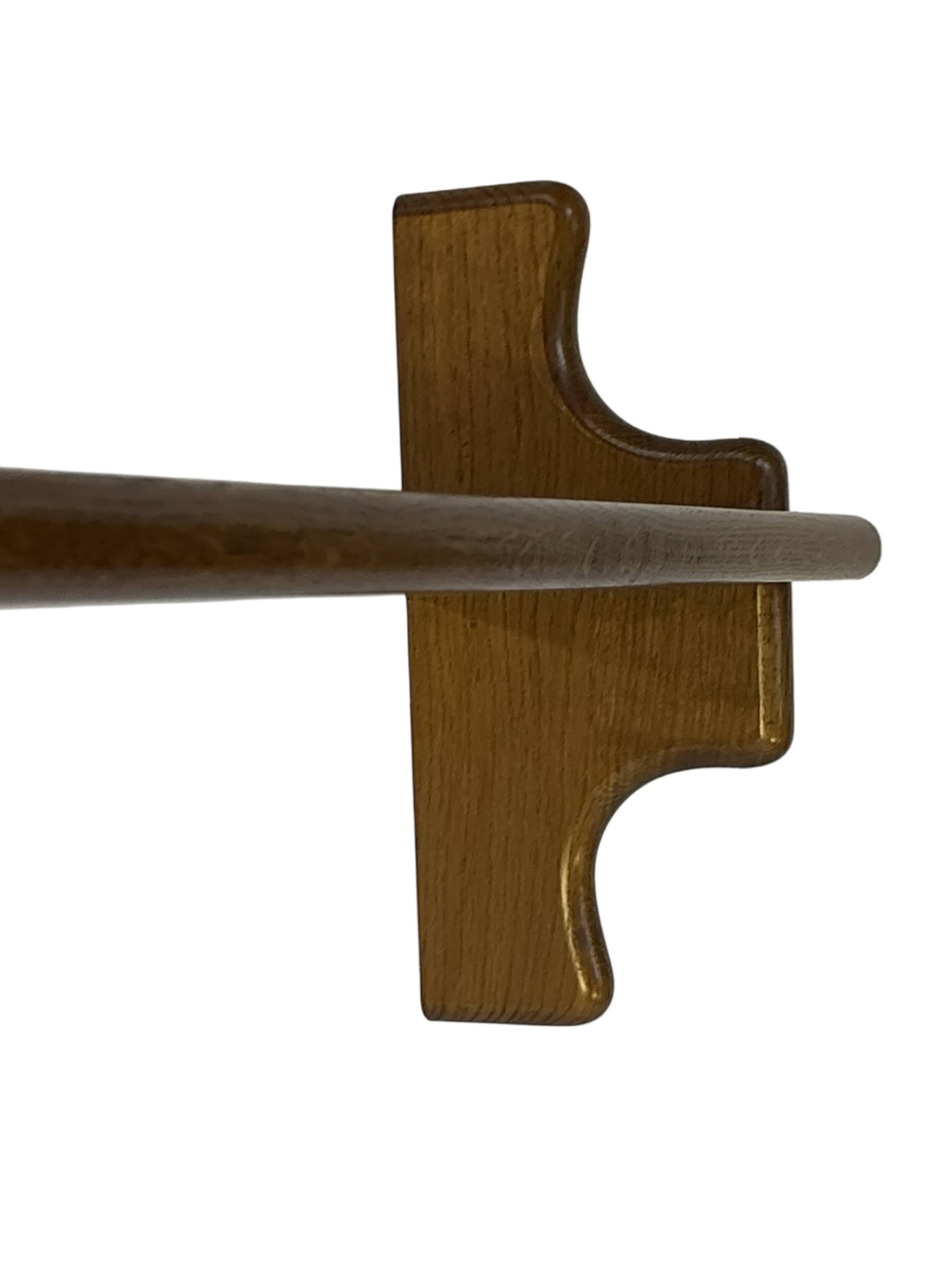 Vintage wall shelve rack bookshelf in oak wood minimalist