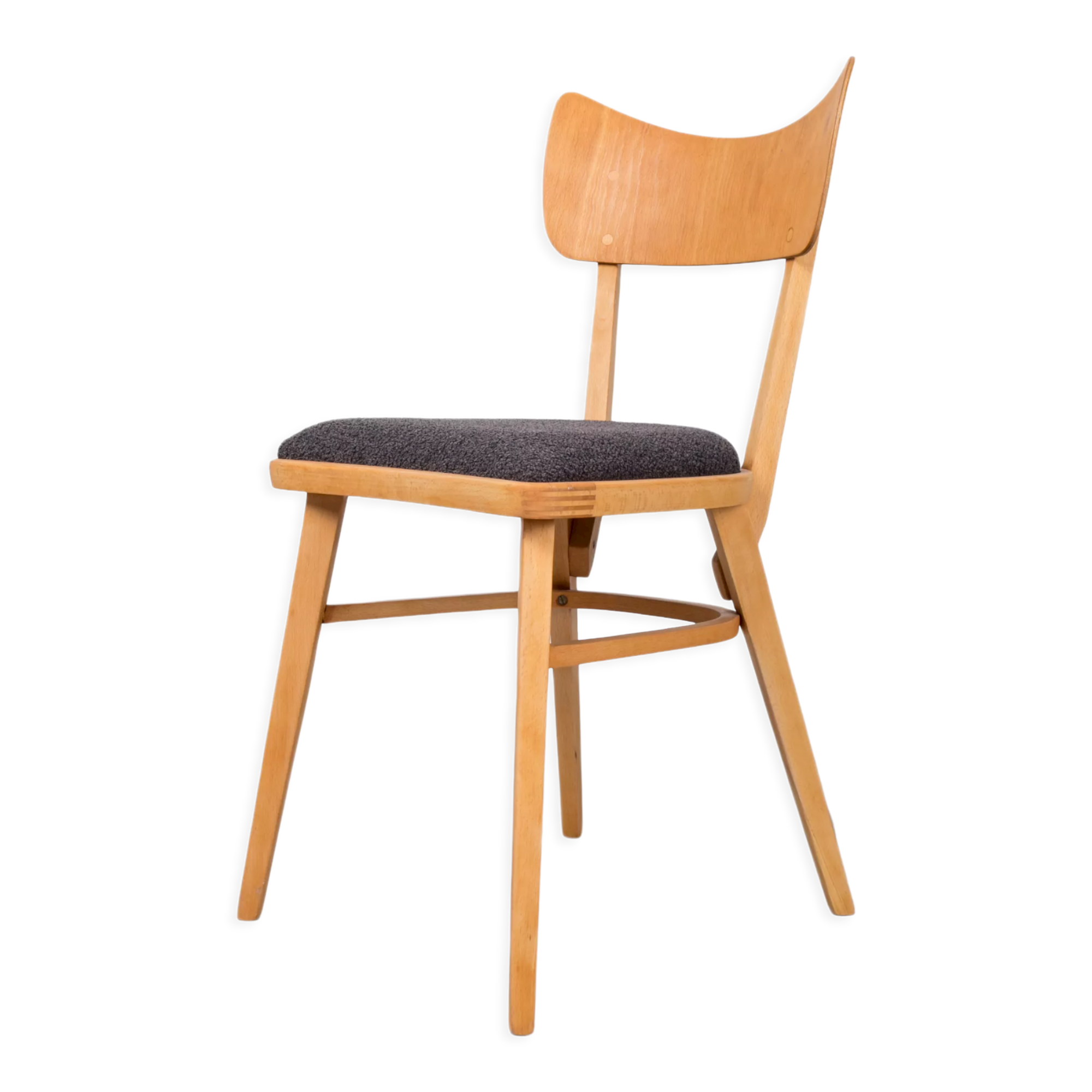 Set of 4 Dining Chairs, 1960s, Czechoslovakia, Midcentury, Reupholstered