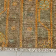 Long Narrow Vintage Persian Runner Rug, Brown & Orange Hallway Rustic Decor