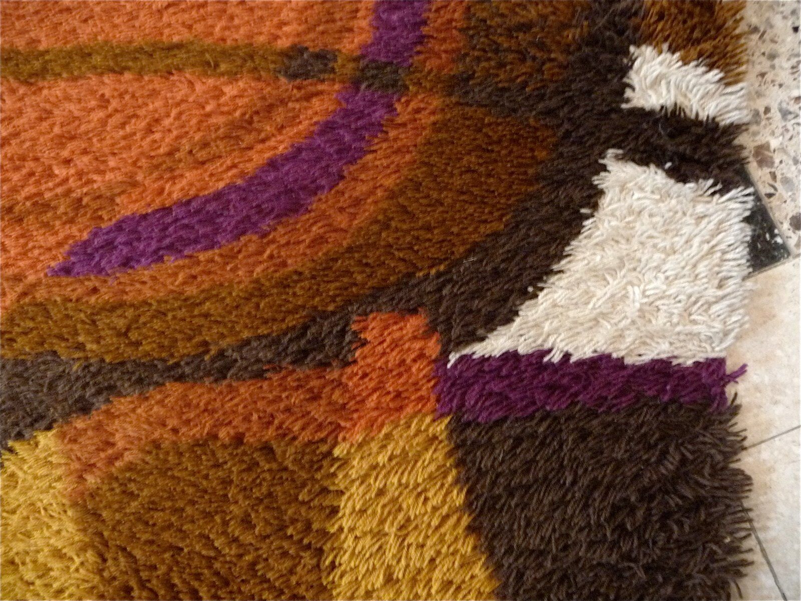 Large Scandinavian Rug with abstract Decor by Ege Rya, Denmark 1960s