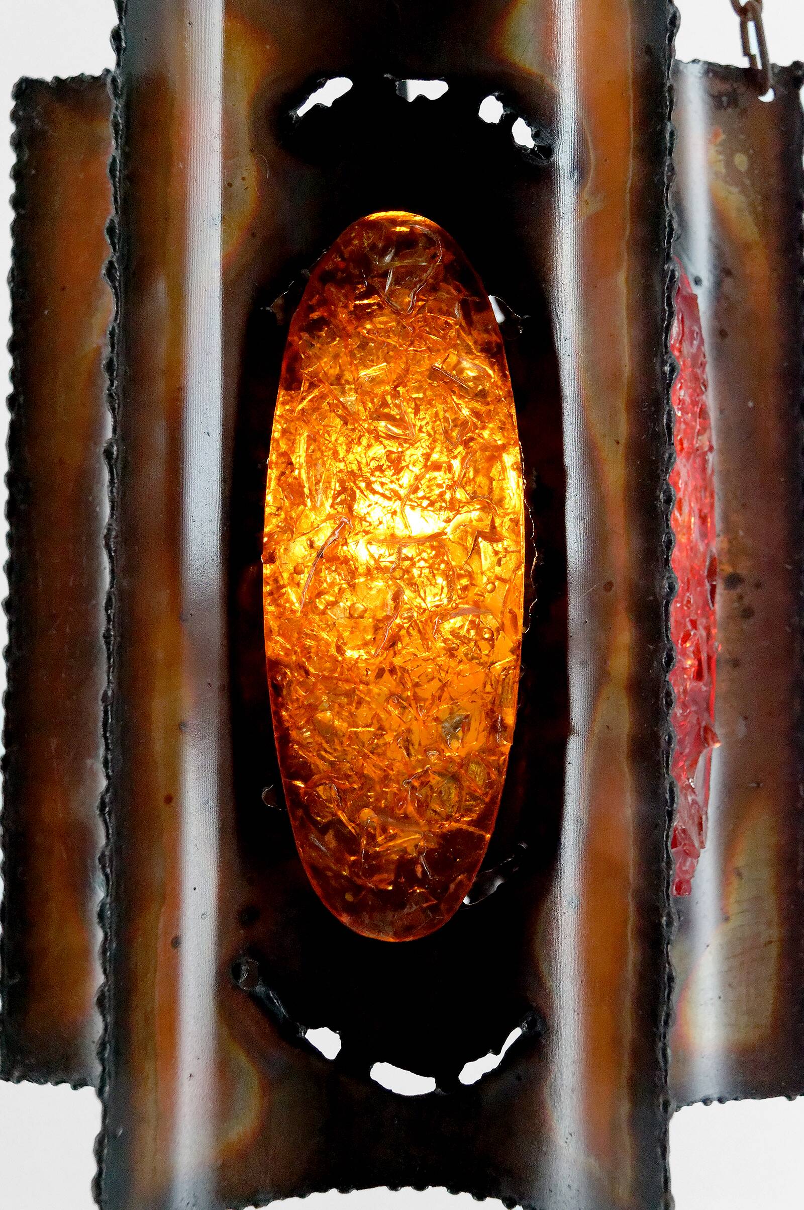 Suspension, Potiers d'Accolay, Patinated Copper and Fractal Resin, Circa 1970