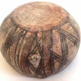 Large ethnic style bowl in orange terracotta, early 20th century