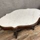 Violin-shaped pedestal table in mahogany and white marble, Napoleon III period