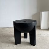 Monoxyl sofa end in black mango tree tripod half-sphere tray h:45 d:44