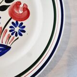 Lot de 6 Assiettes Apéritives Rustiques en Porcelaine HBCM Mulhouse Motif Printemps avec bord relevé