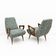 Pair of Italian Mid-Century Modern Armchairs with Sculptural Wooden Arms