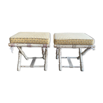 Pair of folding stools with cake