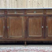 Louis xvi style sideboard from the 1950s in mahogany, oak and white marble top