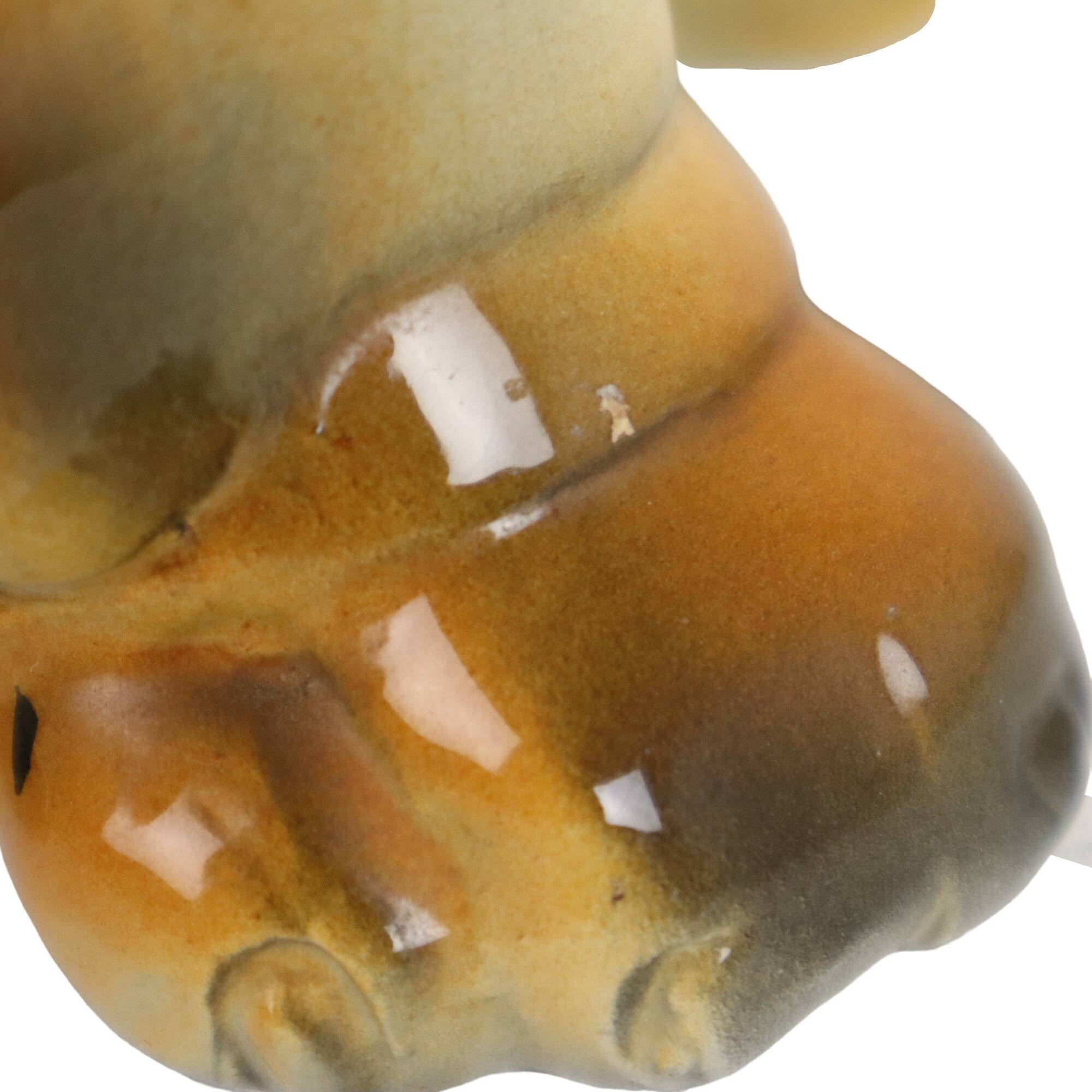 Vintage Siberian Tiger Sculpture Glazed Italian Ceramics 1980s