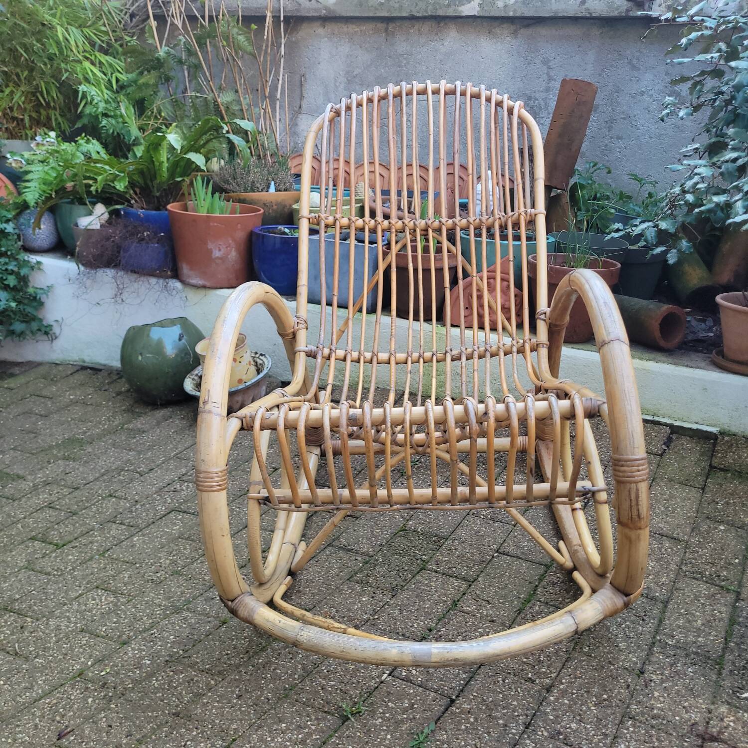 1960s Rattan Rocking Chair