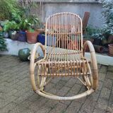 1960s Rattan Rocking Chair
