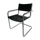 Leather and tube desk chair, Bahaus 1970