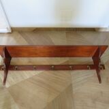Wall shelf - coat rack - 7 hooks - oak stain - country style - cloakroom