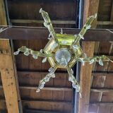 Lustre pampilles et laiton 9 ampoules