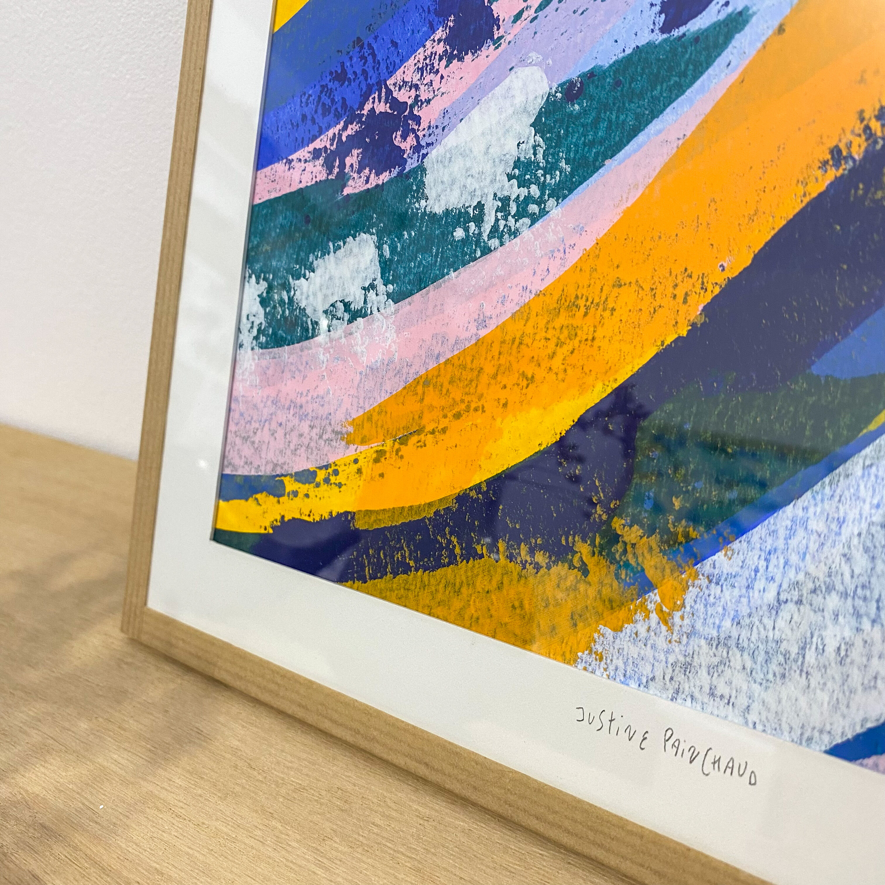 Original painting under glass