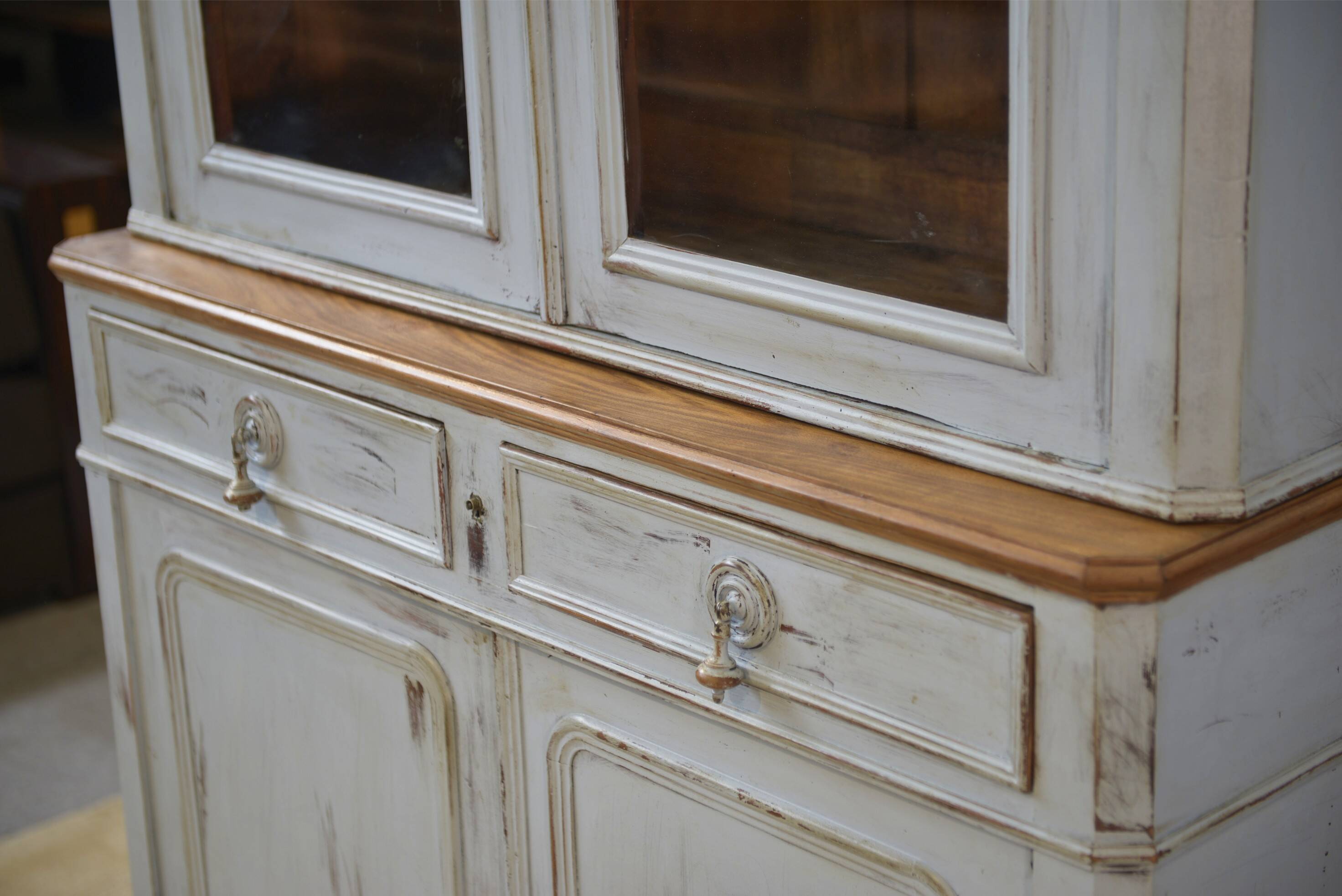 Patinated two-body buffet from the 19th century.