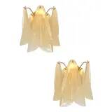 Amber Rondini Murano Glass Gold Wall Sconces by Simoeng, Set of 2