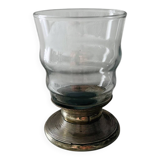 Antique glass with silver-plated metal base