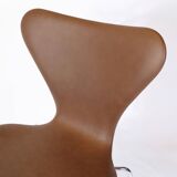 Series Seven Chair Model 3107 In Walnut Elegance Leather By Arne Jacobsen