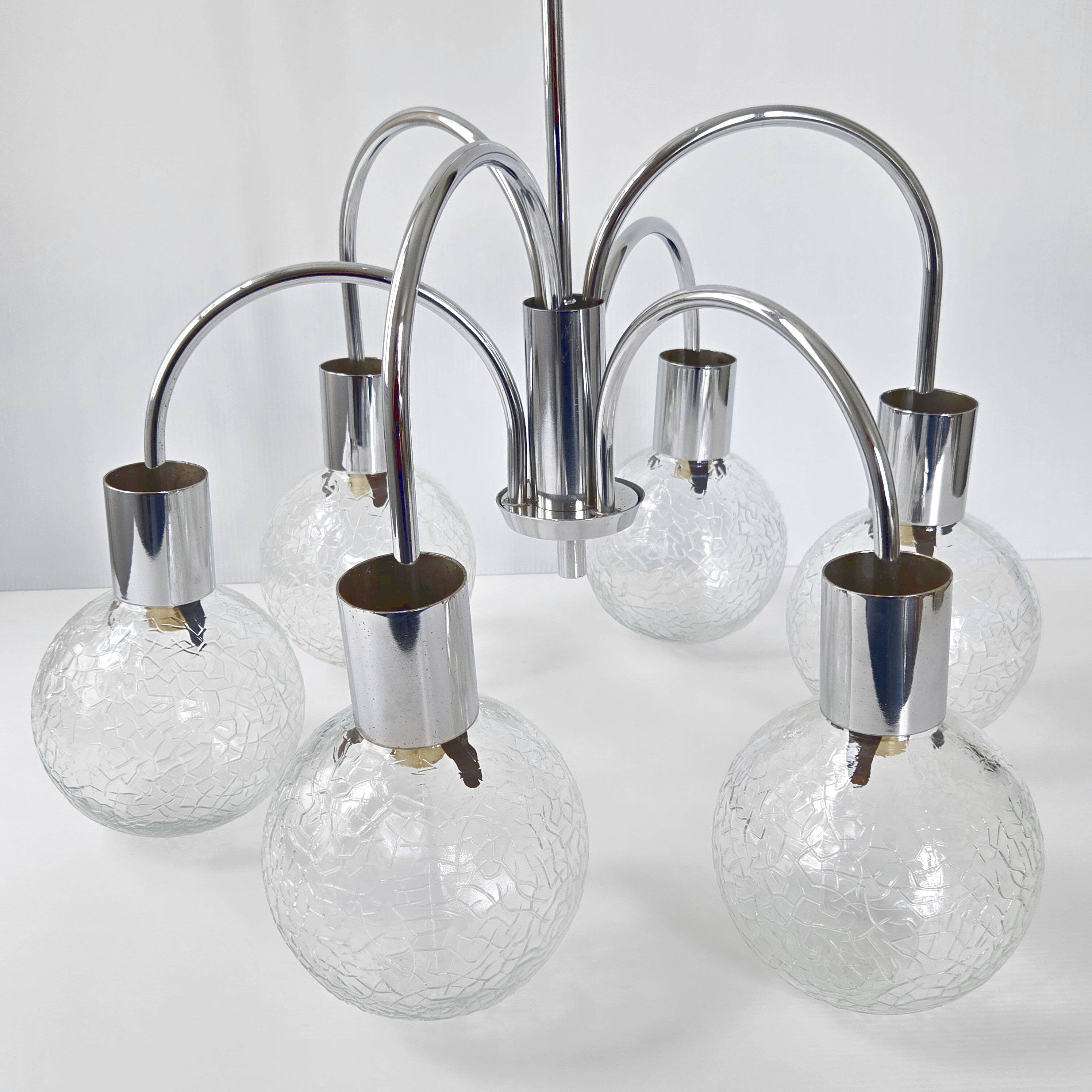 Vintage 1970s 6-ball chandelier