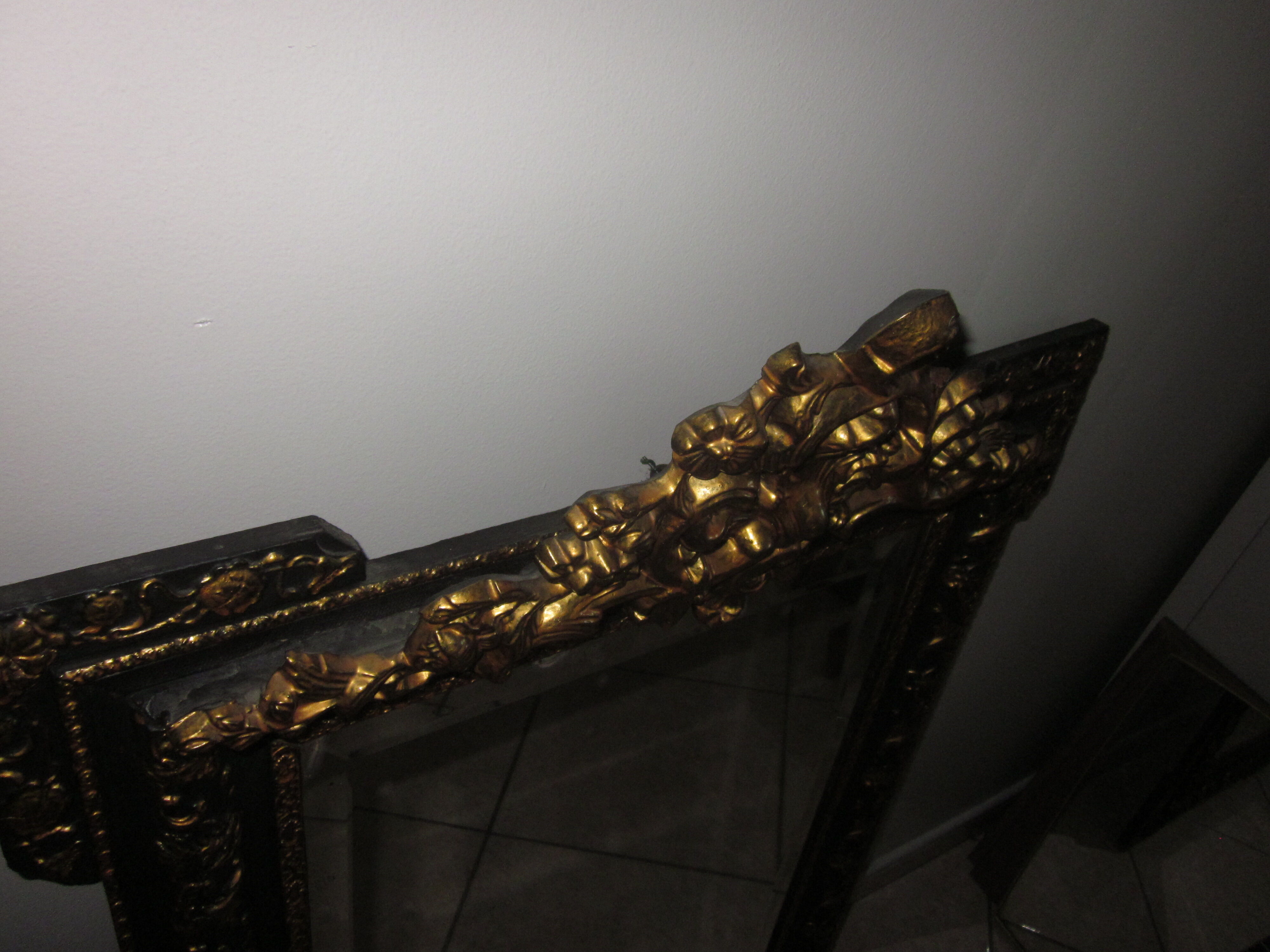 Old mirror with pediment