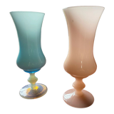 Set of 2 opaline vases