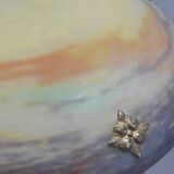 Lampe de table Muller Frères, France, avec pied en laiton et abat-jour en pâte de verre, style Art déco vers 1930