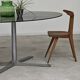Table de repas en verre aluminium et acier chromé