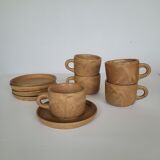 Lot 5 teacups and stoneware cups