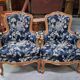 Pair of Louis XV style armchairs with Japonese tapestry.