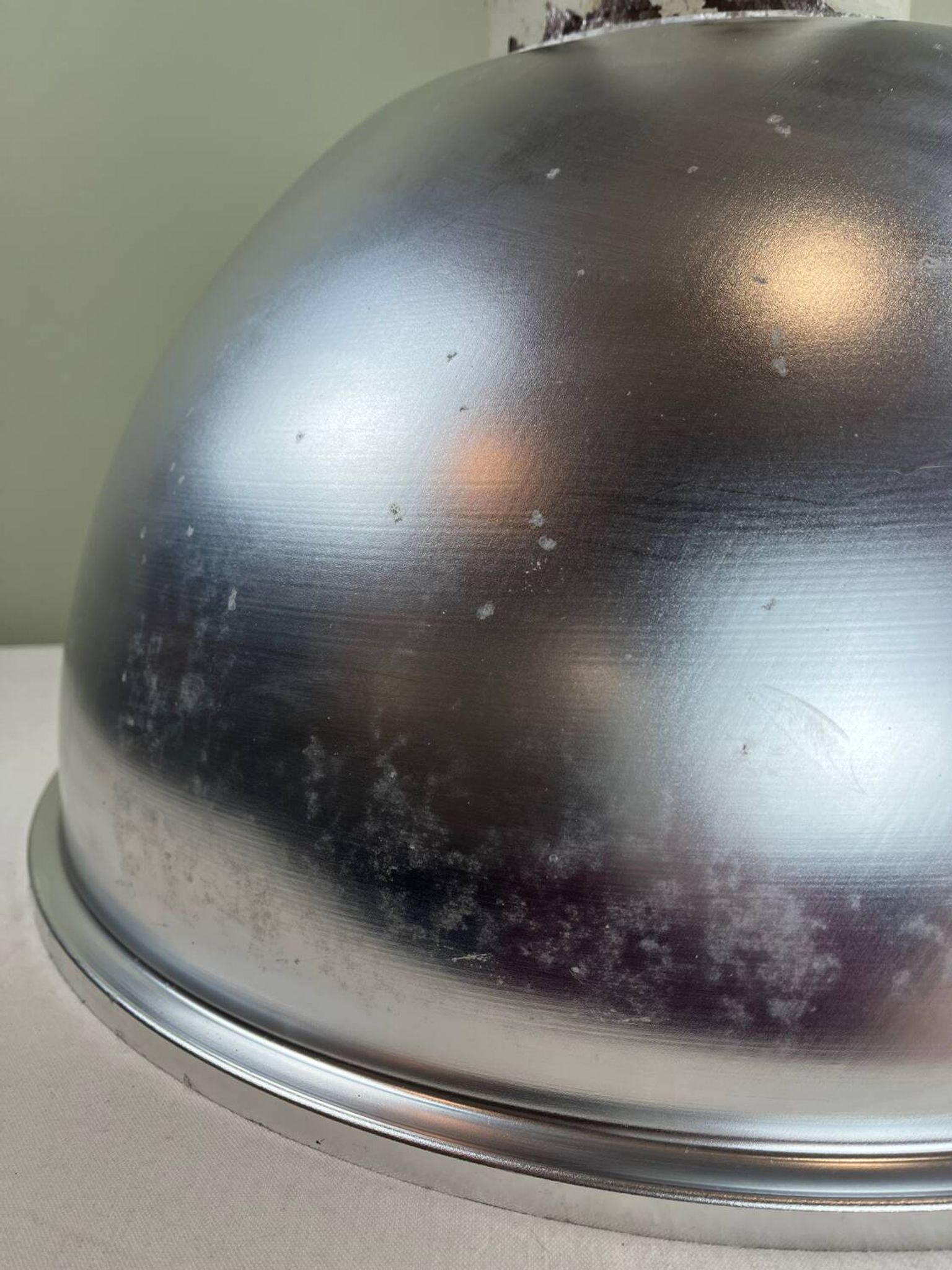 Rare industrial suspension Osram HQL – large aluminium reflector 53