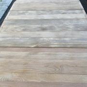 Table à manger ronde extensible Louis Philippe à volets rénovée avec 4 rall