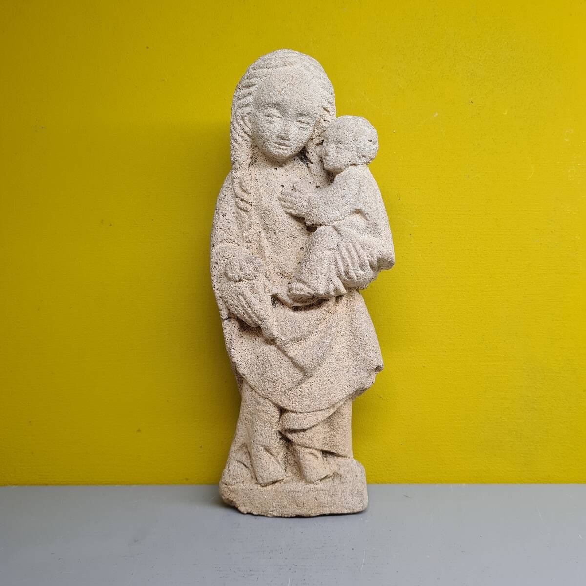 Sandstone Statue Of Madonna And Child, Circa 1930