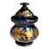 Antique covered pot or sugar bowl in blue and gold glass, early 20th century