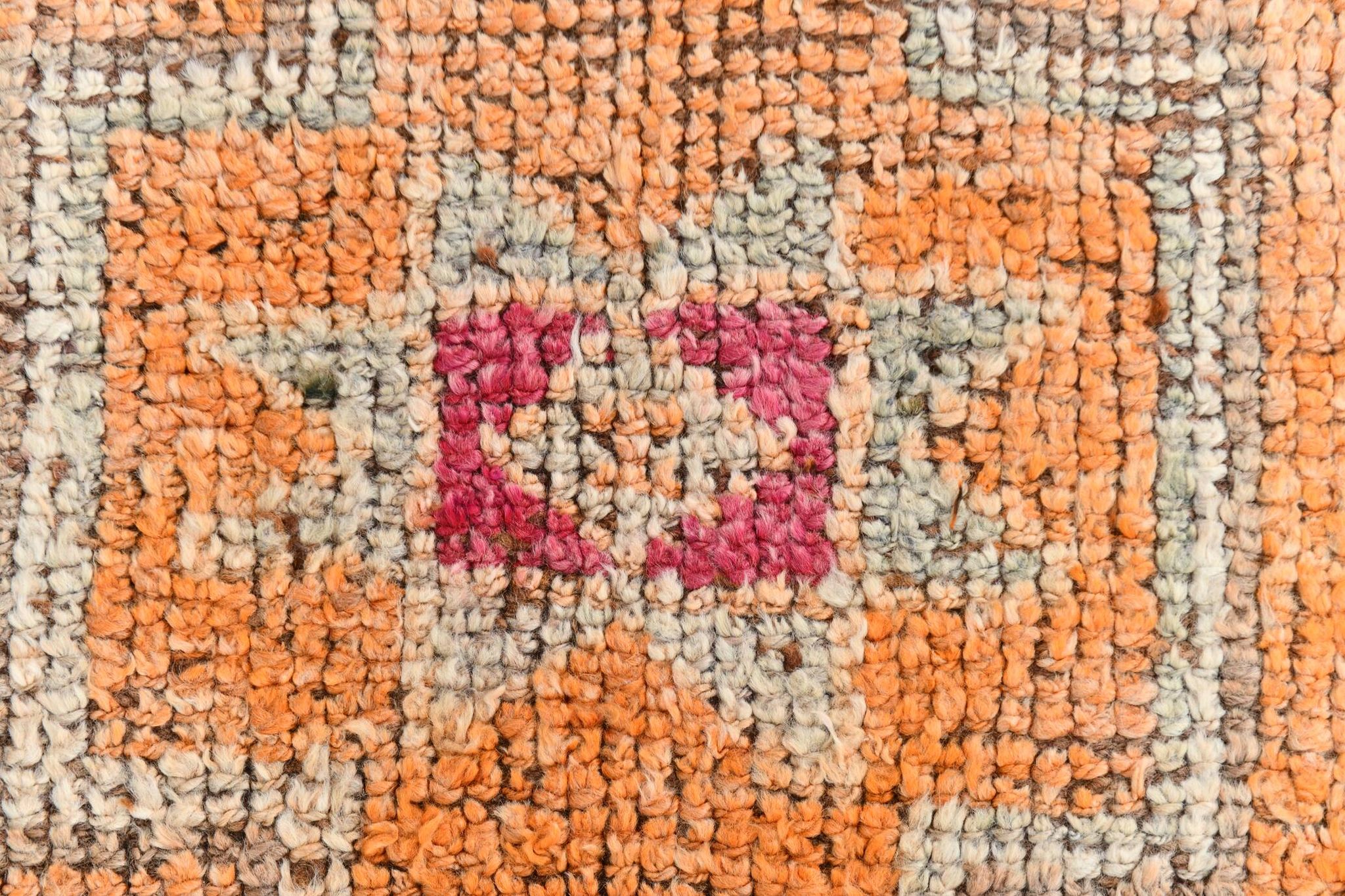 3x11 Soft Orange Vintage Runner, Wool Corridor Rug, 90x330Cm